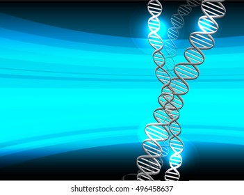 DNA helix molecule, digital data background,blue abstract light hi tech pixel internet technology, Cyber security concept