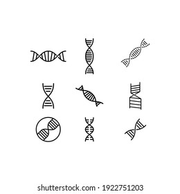 conjunto de colecciones de iconos de células de la ciencia del ADN helix