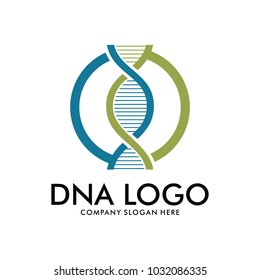 DNA Helix Scientific Laboratory Vector Logo Design Template