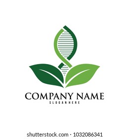DNA helix scientific laboratory vector logo design template