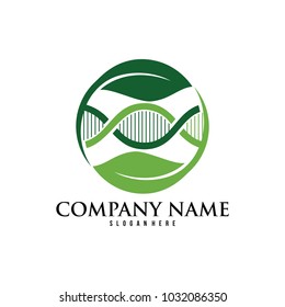 DNA helix scientific laboratory vector logo design template