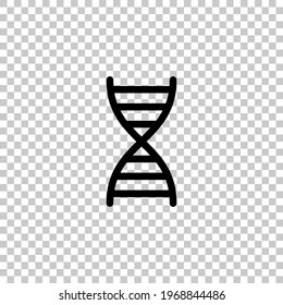 DNA helix, simple icon. Black editable linear symbol on transparent background