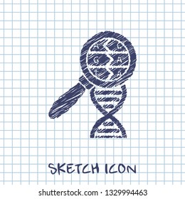 DNA Helix Sketch. Molecular Biology Science Vector Illustration 