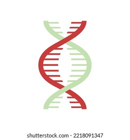 DNA helix strukturiert mikrobiologische Sequenz von Chromosomen isolierte Cartoon genetischen Code. Vektorzellen und Viruskette, Molekül und Atome unter Mikroskop. menschliche Gene, spiralförmige oder spiralförmige Struktur