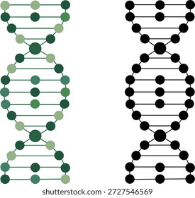 DNA Helix Structure Vetor Illustration Molecular Biology Silhueta e contorno