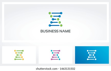 DNA Helix Symbol With Dots And Lines Logo