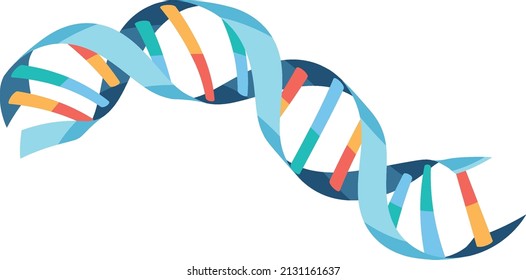 Símbolo hélice del ADN aislado en ilustración de fondo blanco