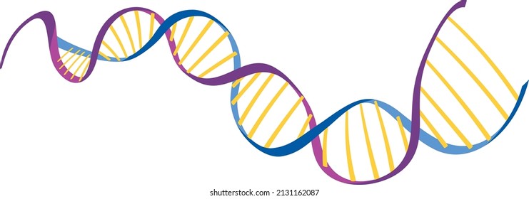 DNA helix symbol isolated on white background illustration