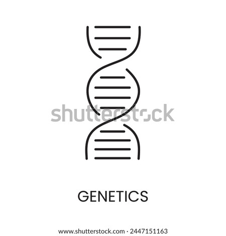 Dna helix symbolizing genetics line icon in vector with editable stroke