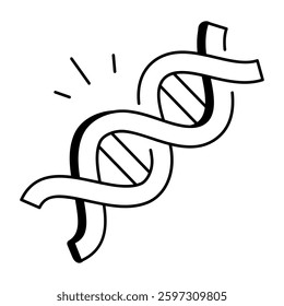 Dna helix vector icon in doodle style
