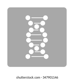 Dna Helix vector icon. Style is flat rounded square button, white and silver colors, white background.