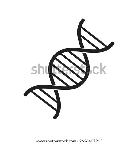 DNA helix vector illustration in black and white.	