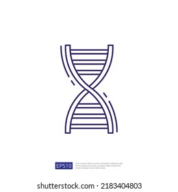 Icono de línea de vector Helix de ADN