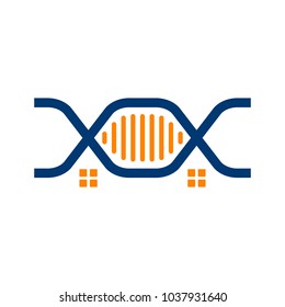 DNA home symbol. logo vector.