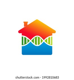 DNA House logo vector template, Creative DNA logo design concepts