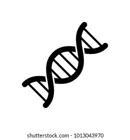 DNA icon. Black, minimalist icon isolated on white background. DNA simple silhouette. Web site page and mobile app design vector element.