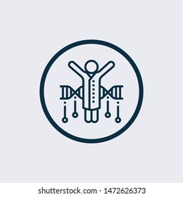 DNA icon. Black, minimalist icon isolated on white background. DNA simple silhouette. Web site page and mobile app design vector element.