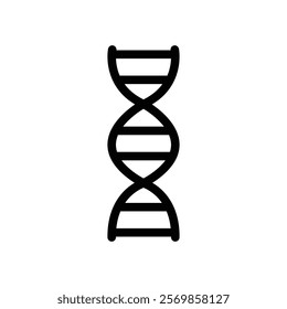 DNA icon Black and white outline vector