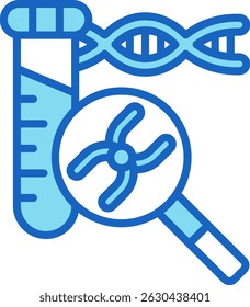 Dna Icon Blue Vector Illustration
