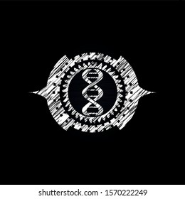 dna icon with chalkboard texture