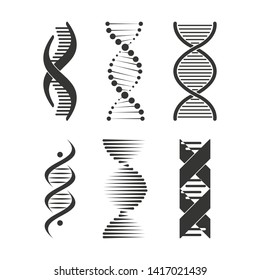 DNA icon. Chromosome strand symbol set design