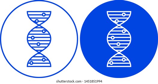 DNA icon in circle. Vector illustration