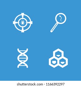 Dna icon. collection of 4 dna filled icons such as search sperm. editable dna icons for web and mobile.