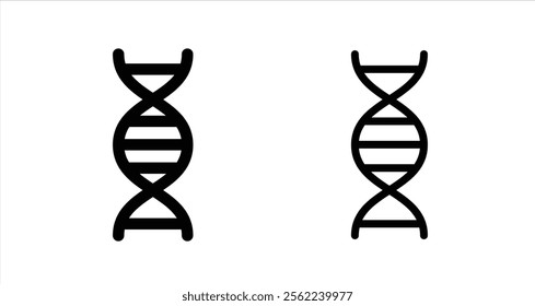 DNA Icon collection in filled and stroke style.