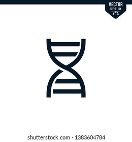 DNA icon collection in glyph style, solid color vector