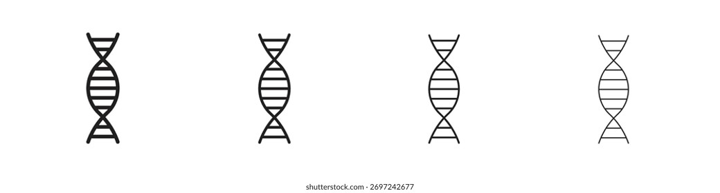 DNA icon collection. Line vector sign, symbol for web and mobile