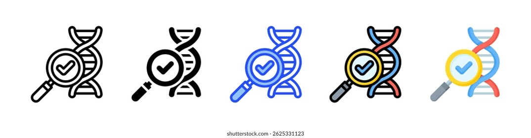 Colección De Iconos De Adn Con Varios Estilos