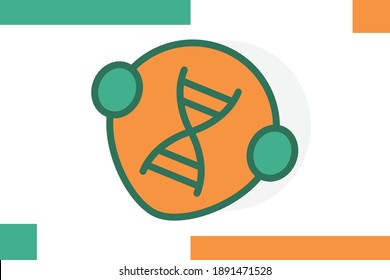 DNA icon colored line symbol. School  icon symbol. Premium quality isolated education tools element Icons for education, online education, online learning, learn to think. 