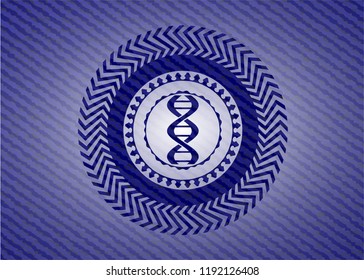 dna icon with denim texture