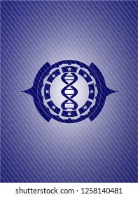 dna icon with denim texture