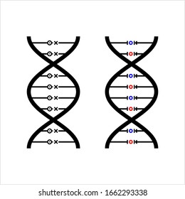 Dna Icon, Deoxyribonucleic Acid, Icn Vector Art Illustration