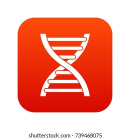 DNA icon digital red for any design isolated on white vector illustration