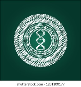 dna icon drawn with chalkboard texture