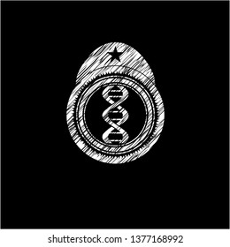 dna icon drawn with chalkboard texture