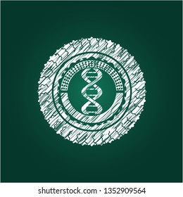 dna icon drawn on blackboard