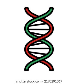 DNA Icon. Editable Bold Outline With Color Fill Design. Vector Illustration.