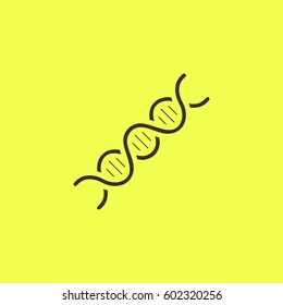 DNA icon flat. 