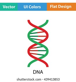 DNA icon. Flat color design. Vector illustration.