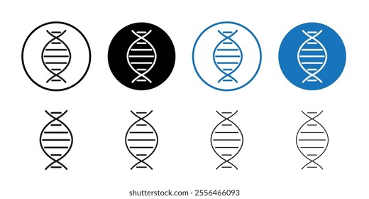 DNA icon Flat set in black and white color