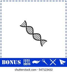 DNA icon flat. Simple vector symbol and bonus icon