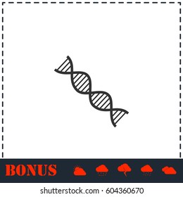 DNA icon flat. Simple vector symbol and bonus icon