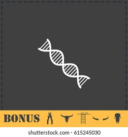 DNA icon flat. Simple vector symbol and bonus icon