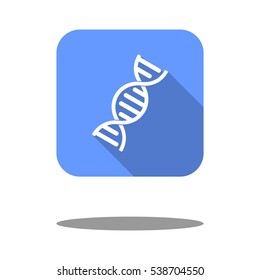 DNA icon flat square logo vector