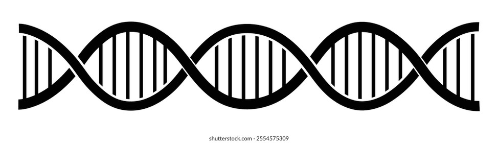 DNA icon in flat style.   Deoxyribonucleic Acid Vector icon. Spiral molecule medical bio tech vector illustration isolated on white background. DNA structure molecule icon collection.