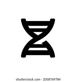DNA-Symbol. Flaches Design einzeln auf weißem Hintergrund. Vektorgrafik