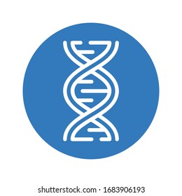 DNA Icon, Genetics, Research, Medical Science, Blue Vector